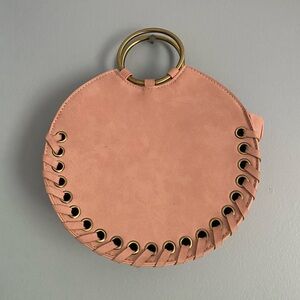 Anthropologie Melanie Whipstitch Faux Suede Boho Bag w/strap NWOT